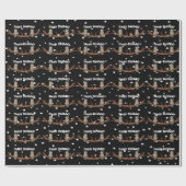 Birthday Owl Crystal Necklace Stars Birthday Black Geschenkpapier (Flach)