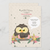 Birthday Owl Einladung (Vorne/Hinten)