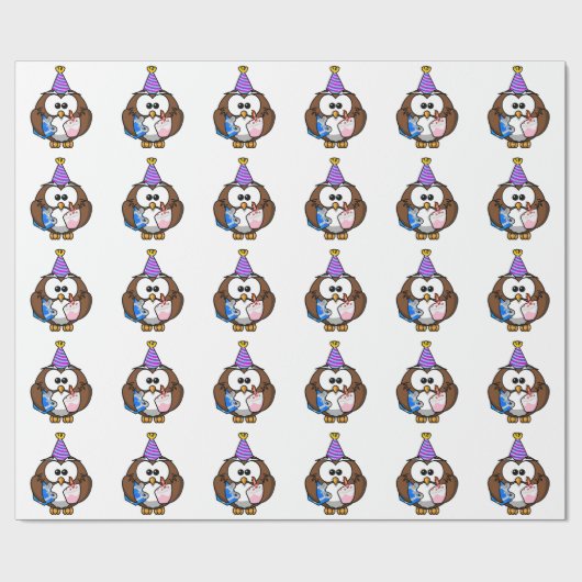 Birthday Owl Geschenkpapier (Flach)