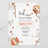 Birthday Owls Einladung (Vorne/Hinten)