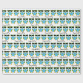 Birthday Owls mit Sonnenbrille Geschenkpapier (Flach)