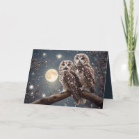 Birthday Owls mit Vollmond