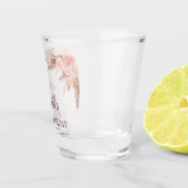 Birthday Pampas Gras rot Rosa Blume Name Schnapsglas (Rechts)