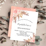 Birthday Pampas Rose Gold Blumenladen Flyer<br><div class="desc">Für eine moderne boho Stil 40. (oder jedes Alter) Geburtstagsfeier. Ein stilvoller weißer Hintergrund. Die Einrichtung ist mit Rose-Gold und rosa Blumen,  Rose und Pampas-Gras dekoriert. Personalisieren und fügen Sie einen Namen und Party-Details hinzu.</div>