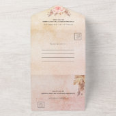 Birthday Pampas Rose Gold Schmetterlinge Blumenges All In One Einladung (Außenbereich)