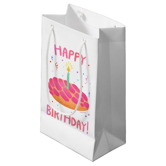 Birthday Pan Dulce Concha Bilingual Kleine Geschenktüte (Vorderseite Schrägansicht)