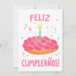 Birthday Pan Dulce Concha, Spanisch DIY Blank Einladung