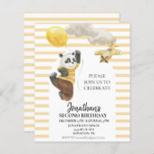 Birthday Panda Bär mit Balloons Wasserfarbe (Vorne/Hinten)