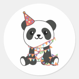 Birthday Panda für Kinder Eine klassische Geburtst Runder Aufkleber