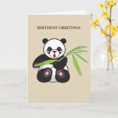Birthday Panda Karte (Gelbe Blume)