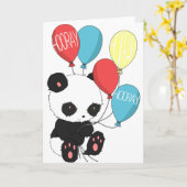 Birthday Panda with ballons Karte (Gelbe Blume)