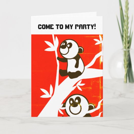 Birthday Pandas Einladung (Vorderseite)