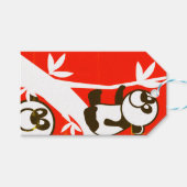 Birthday Pandas Geschenkanhänger (Vorderseite (Horizontal))