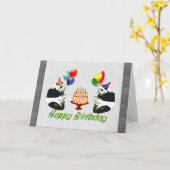 Birthday Pandas Karte (Gelbe Blume)