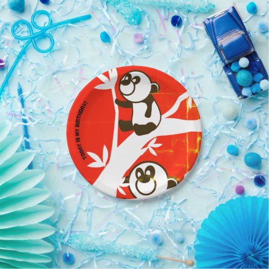 Birthday Pandas Pappteller (Party)