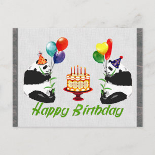 Birthday Pandas Postkarte