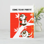 Birthday Pandas Save The Date (Stehend Vorderseite)