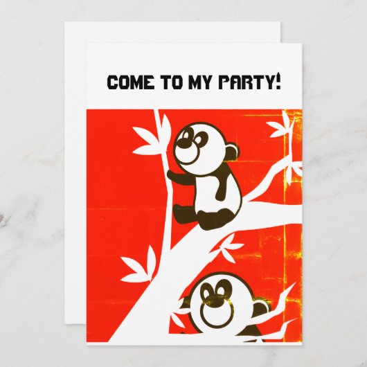 Birthday Pandas Save The Date (Vorne/Hinten)