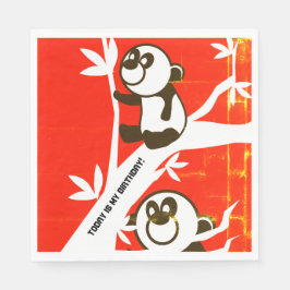 Birthday Pandas Serviette