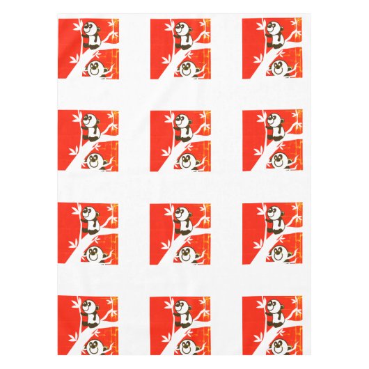 Birthday Pandas Tischdecke (Vorderseite)