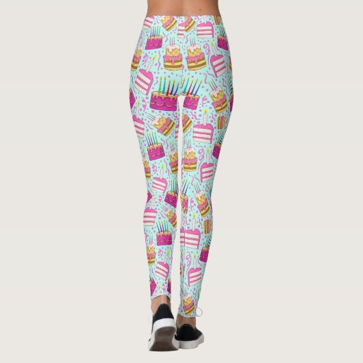 Birthday Pants mit Cake und Candle Pattern Leggings (Rückseite)