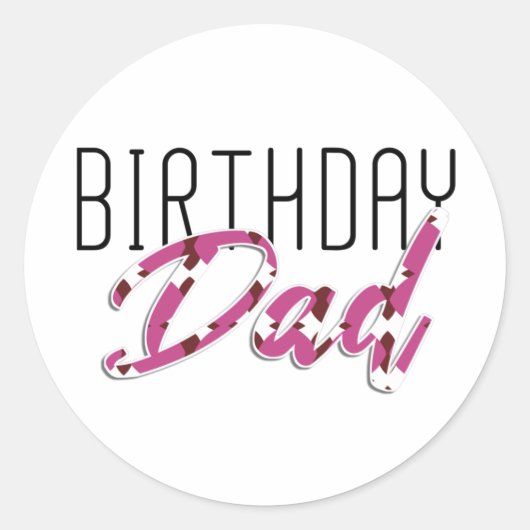Birthday Papa Runder Aufkleber (Vorderseite)