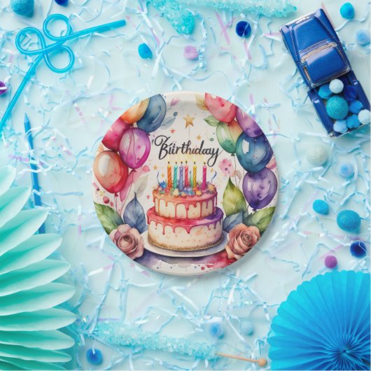Birthday Paper Plate Pappteller (Party)