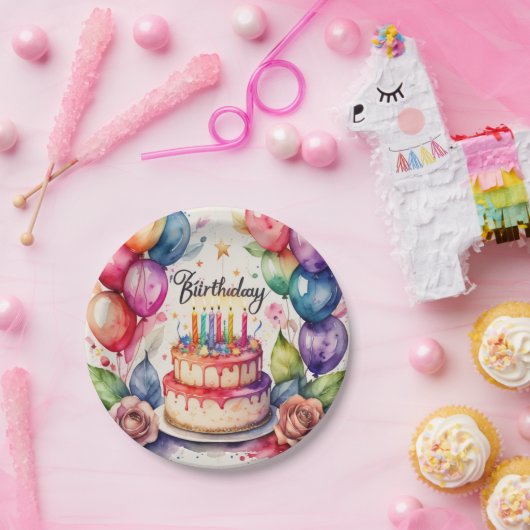 Birthday Paper Plate Pappteller (Party)