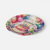 Birthday Paper Plate Pappteller (Schrägansicht)