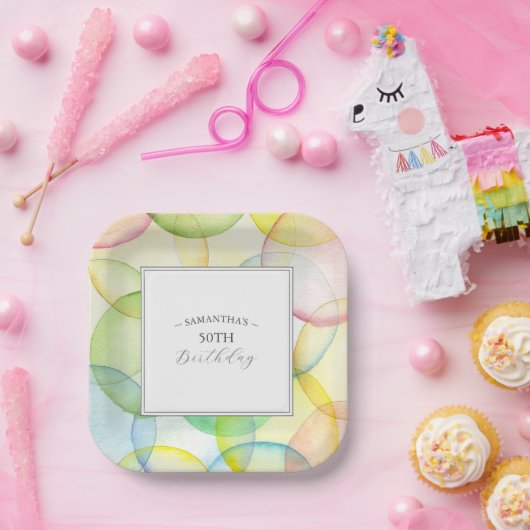 Birthday Paper Teller farbenfroh 50. (Party)