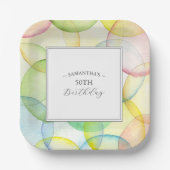 Birthday Paper Teller farbenfroh 50. (Vorderseite)