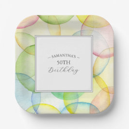 Birthday Paper Teller farbenfroh 50.