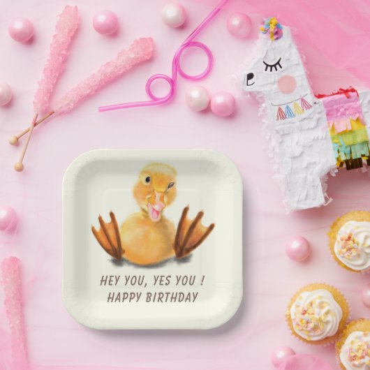 Birthday Paper Tellers Funny Playful Winking Duck Pappteller (Party)
