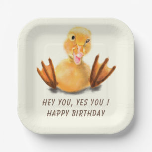 Birthday Paper Tellers Funny Playful Winking Duck Pappteller