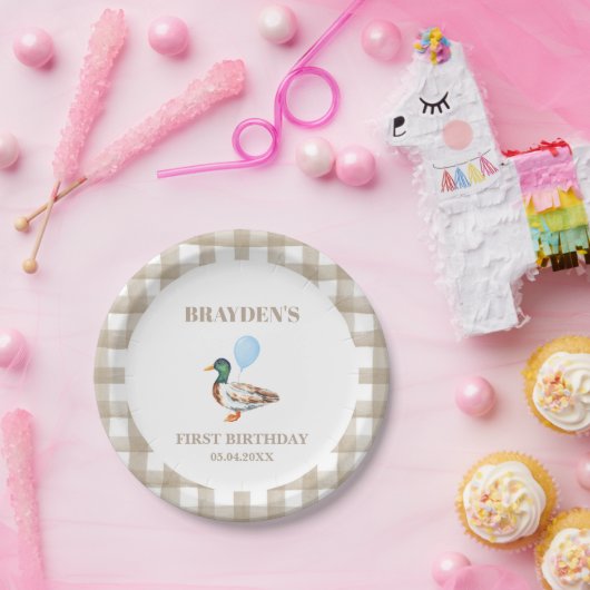 Birthday-Papierplatte für Enten Pappteller (Party)