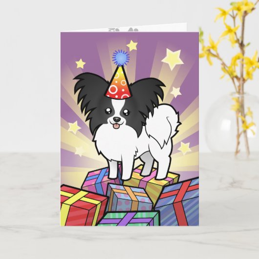 Birthday Papillon Karte (Gelbe Blume)