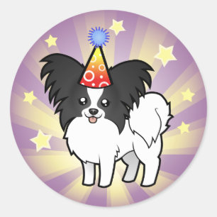 Birthday Papillon Runder Aufkleber