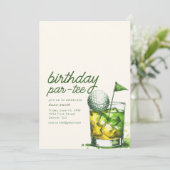 Birthday Par-T-Shirt Party Einladung mit Whiskey (Stehend Vorderseite)