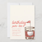 Birthday Par-T-Shirt Party Einladung mit Whiskey (Vorderseite)