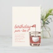 Birthday Par-T-Shirt Party Einladung mit Whiskey (Stehend Vorderseite)