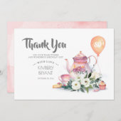Birthday Par-Tea Floral Vielen Dank Dankeskarte (Vorne/Hinten)