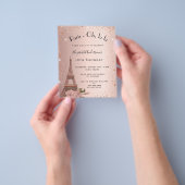 Birthday Paris Rose gold Eiffel Einladung zum Budg Flyer (Gruppe)