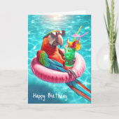 Birthday Parrot mit Drink Karte (Vorderseite)