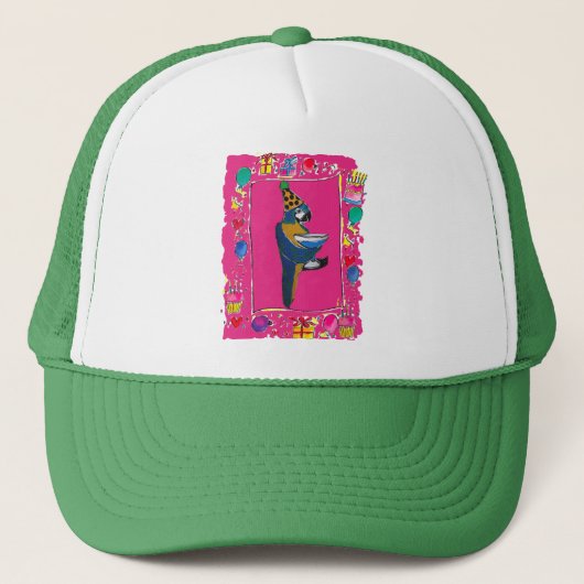 Birthday Parrot Truckerkappe (Vorderseite)