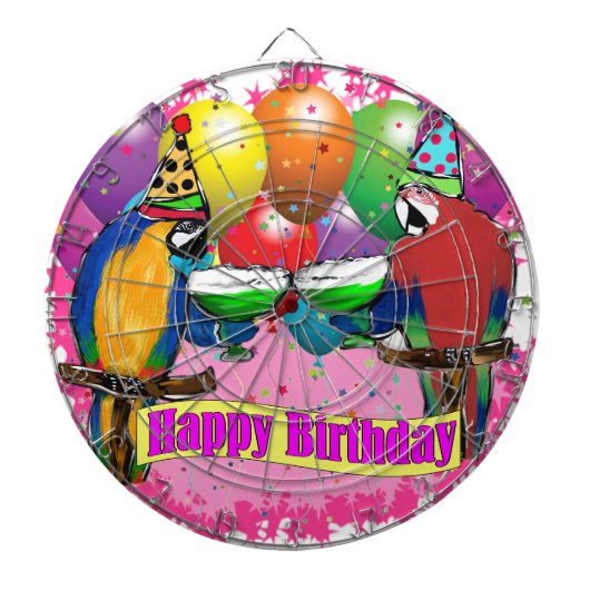 BIRTHDAY PARROTS DARTSCHEIBE (vorne)