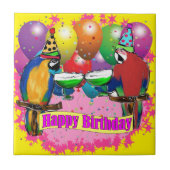 BIRTHDAY PARROTS FLIESE (Vorderseite)