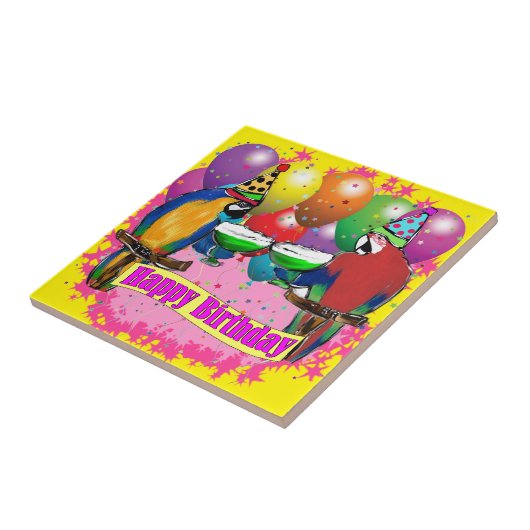 BIRTHDAY PARROTS FLIESE (Seite)