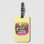 BIRTHDAY PARROTS GEPÄCKANHÄNGER (Vorderseite Vertikal)