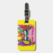 BIRTHDAY PARROTS GEPÄCKANHÄNGER (Vorderseite vertikal)