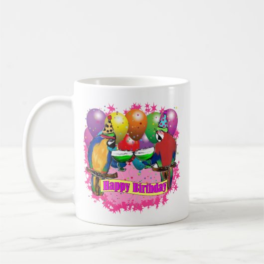 BIRTHDAY PARROTS KAFFEETASSE (Links)